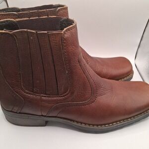GBX Mens Leather Casual Dress Slip On Chelsea Ankle Boots Brown SZ 13